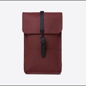 RAINS Maroon Unisex Backpack
